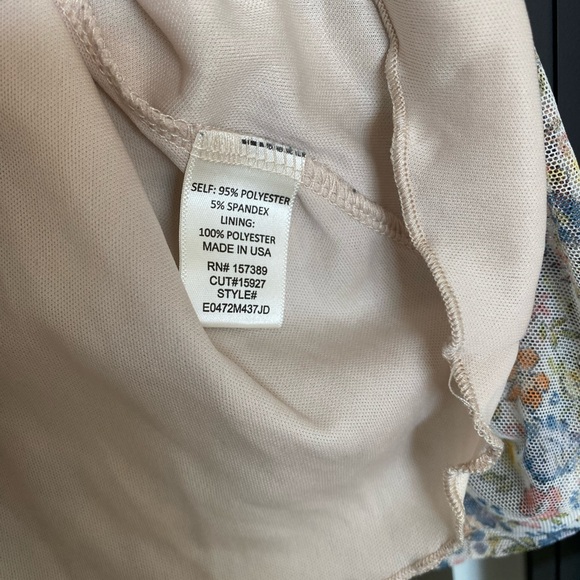 Altar'd State Floral Mesh Short Dress Ruffle Tie Sleeveless Sweetheart XS - Picture 5 of 8